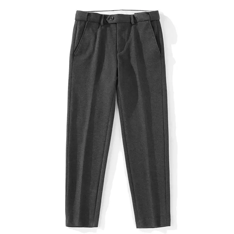 

Suit Pants Men Fashion Society Mens Dress Pants Korean Slim Fit Straight Casual Woolen Pants Mens Office Formal Trousers Z320