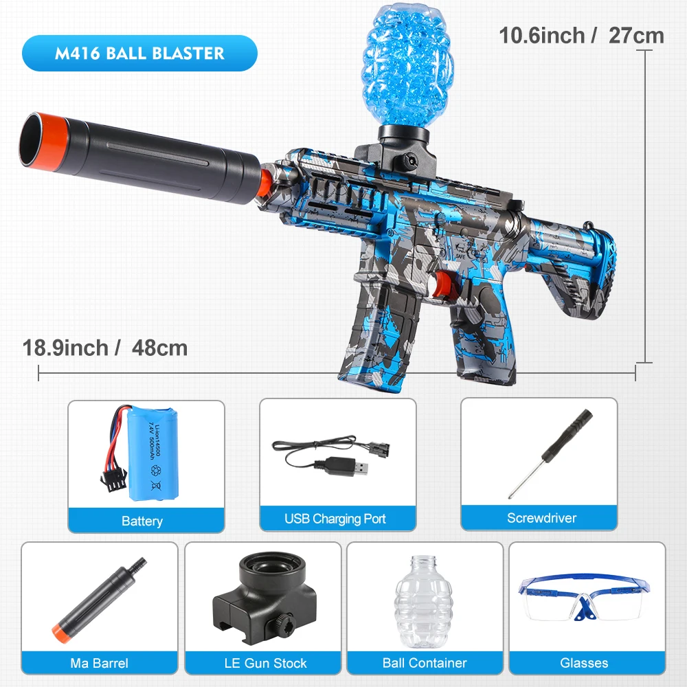 M416 Elektrische Ball Blaster Speelgoedpistool - Hoge Snelheid, Metalen Afwerking, Oplaadbaar - Buitenspel Party Cadeau (Kogels Niet Inbegrepen)