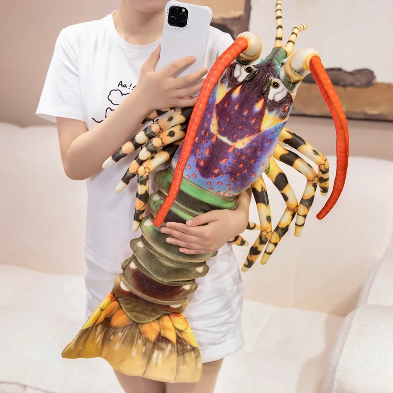 55/78 センチメートルリアルな巨大なオーストラリアのロブスターぬいぐるみ枕長い触手爬虫類ぬいぐるみ家の装飾のギフト子供のための