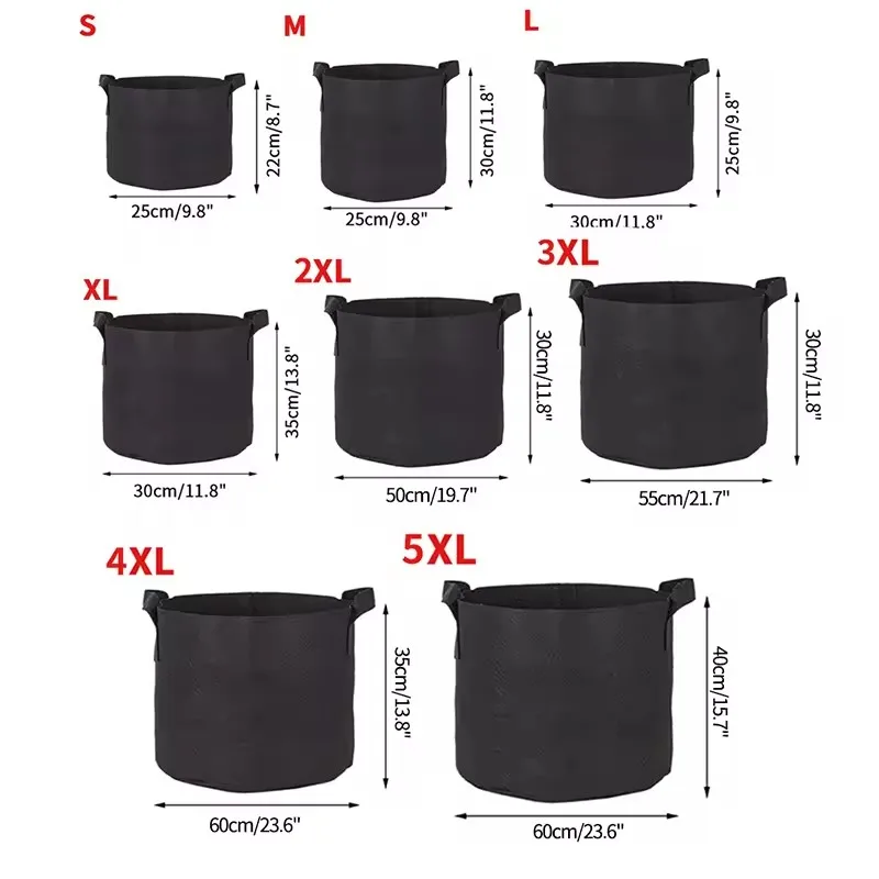 5PCS Vegetable Grow Bags Felt Planting Bag Potato Tomato Seeding Pots Flower Planting Nursery Pots Accessories