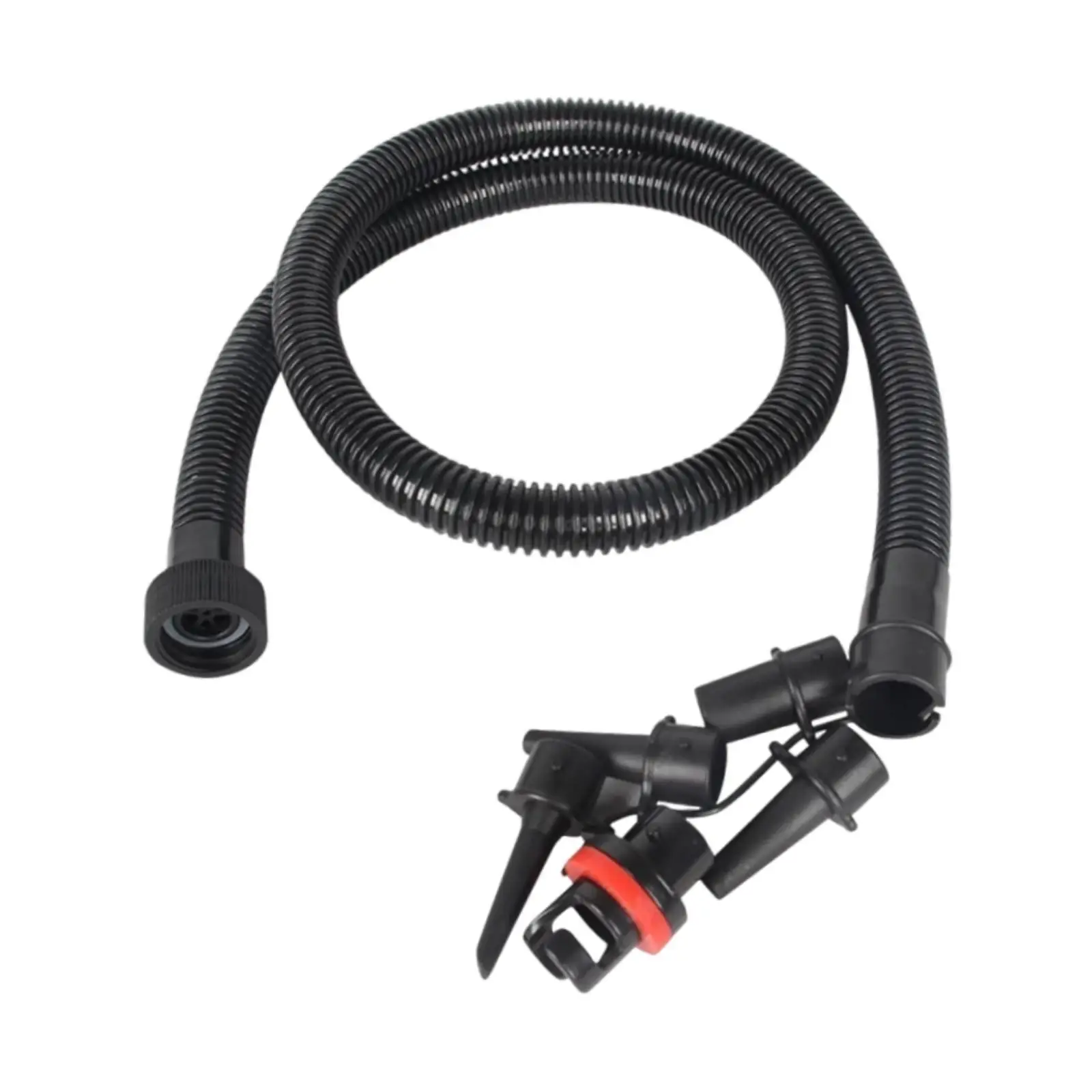 Manguera de bomba de aire inflable con 5 boquillas, adaptador de bomba de interfaz roscada para estera, anillo de natación, barco de goma, piscina