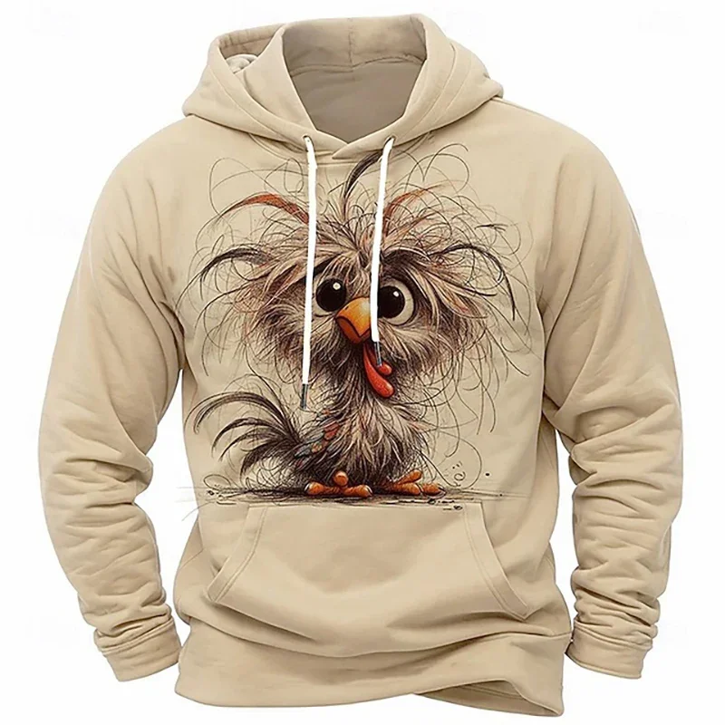 

Autumn Men's Hoodie Chick 3D Print Casual Long Sleeve 3d Hooded Sweatshirt Fashion Streetwear Pullover Male Oversized Clothing