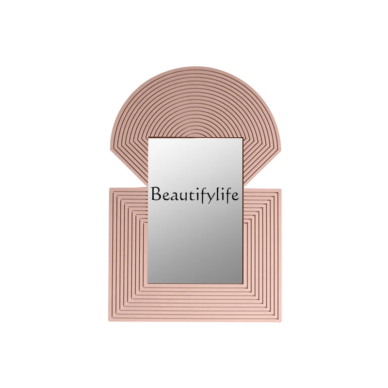

Nordic Creative Decorative Mirror Wall Hanging Irregular Entryway Wall-Mounted Light Luxury Mirror