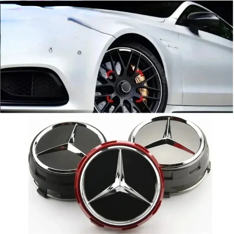 

4PCS/75mm new hub cover center cover is suitable for Mercedes-Benz B/C/E/S A class W177 W246 W251 GLC GLK CLA high foot cover.