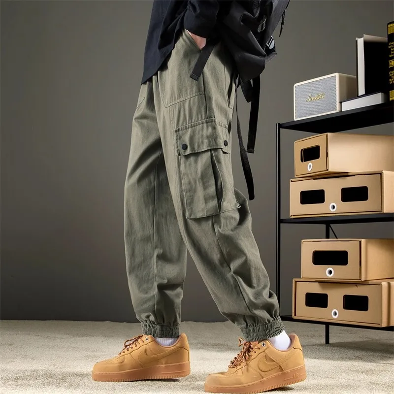 

Мужские повседневные рабочие брюки из плотной ткани, весенние свободные универсальные брюки, модные американские брендовые повседневные спортивные брюки в стиле High Street