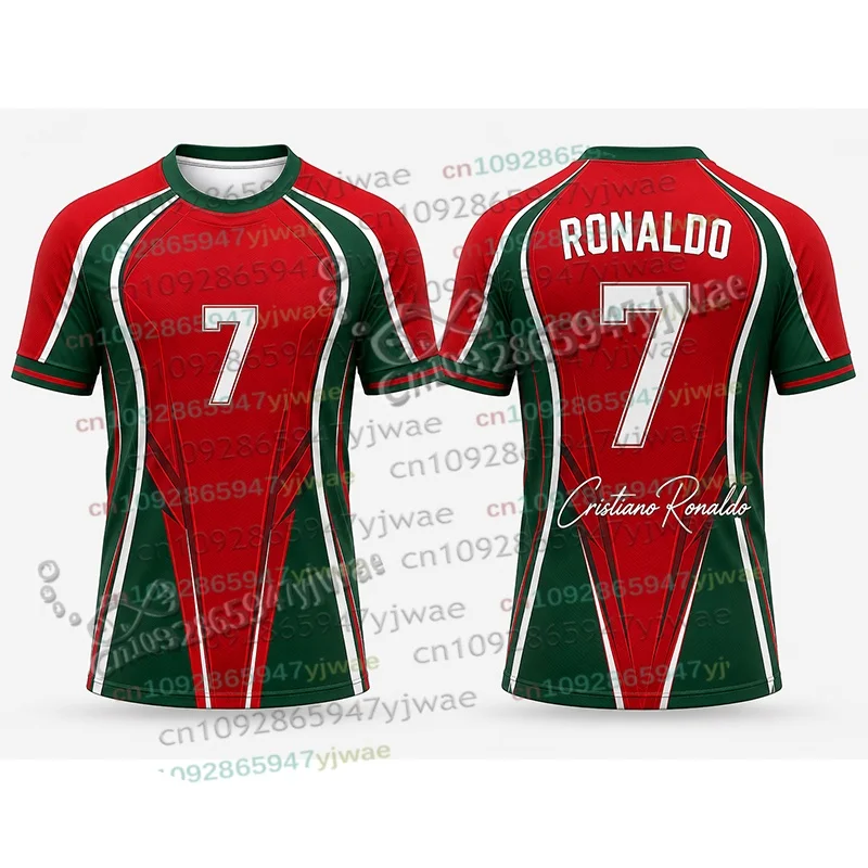 Hot Sale Rushready Special Ronaldo No.7 Commemorative Football Jersey Summer Adult/Kid Sport TShirt Streetwear Fan Soccer Jersey