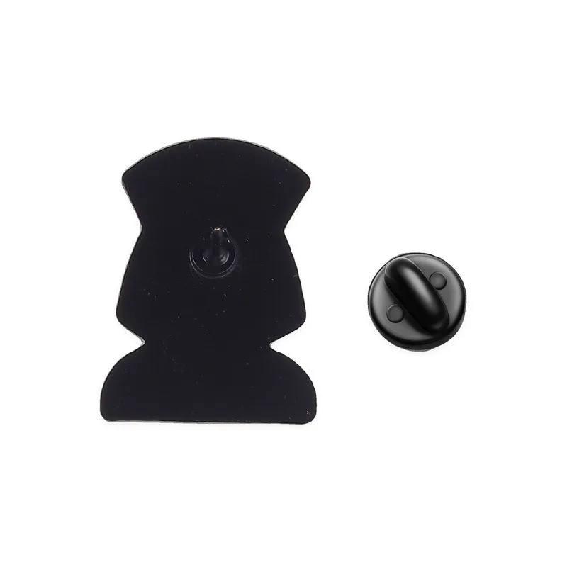 Medical Staff Nurse Silhouette Lapel Pin Black White Alloy Enamel Brooch Unique Nurse Week Gift Collar Backpack Decor Jewelry