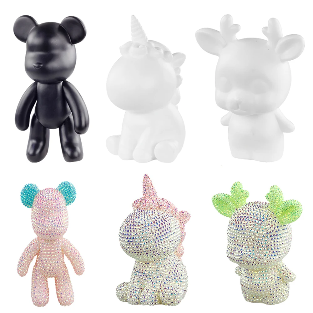 5d diy pintura diamante kits de boneca cristal unicórnio elk bear boneca mosaico bordado strass broca cheia presente decoração para casa