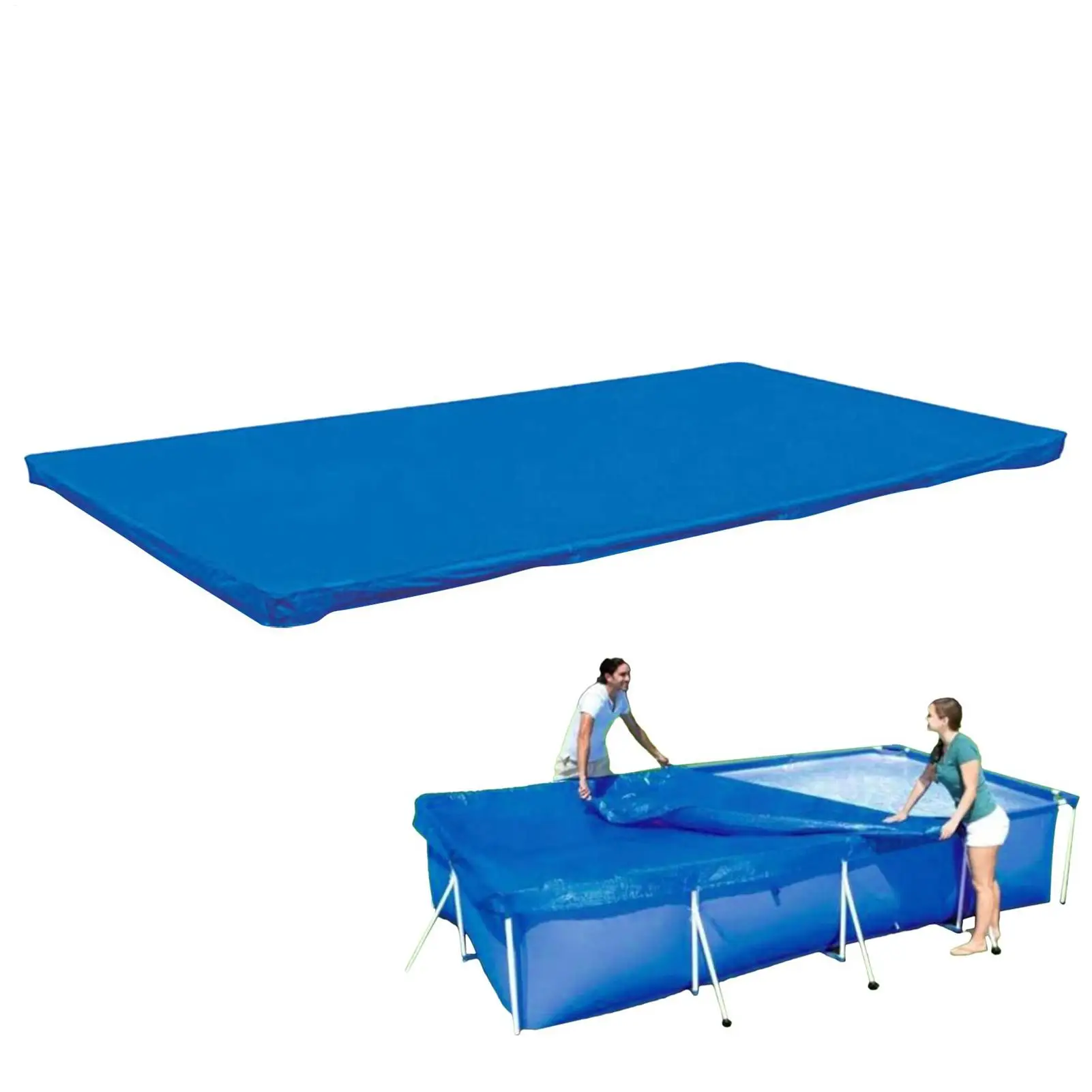 Schwimmbadabdeckung, rechteckige Whirlpool-Abdeckungen, verstärkte, wetterfeste Whirlpool-Decke, Pool-Fußmatten, Pool-Einlage, 13 x 7 Fuß