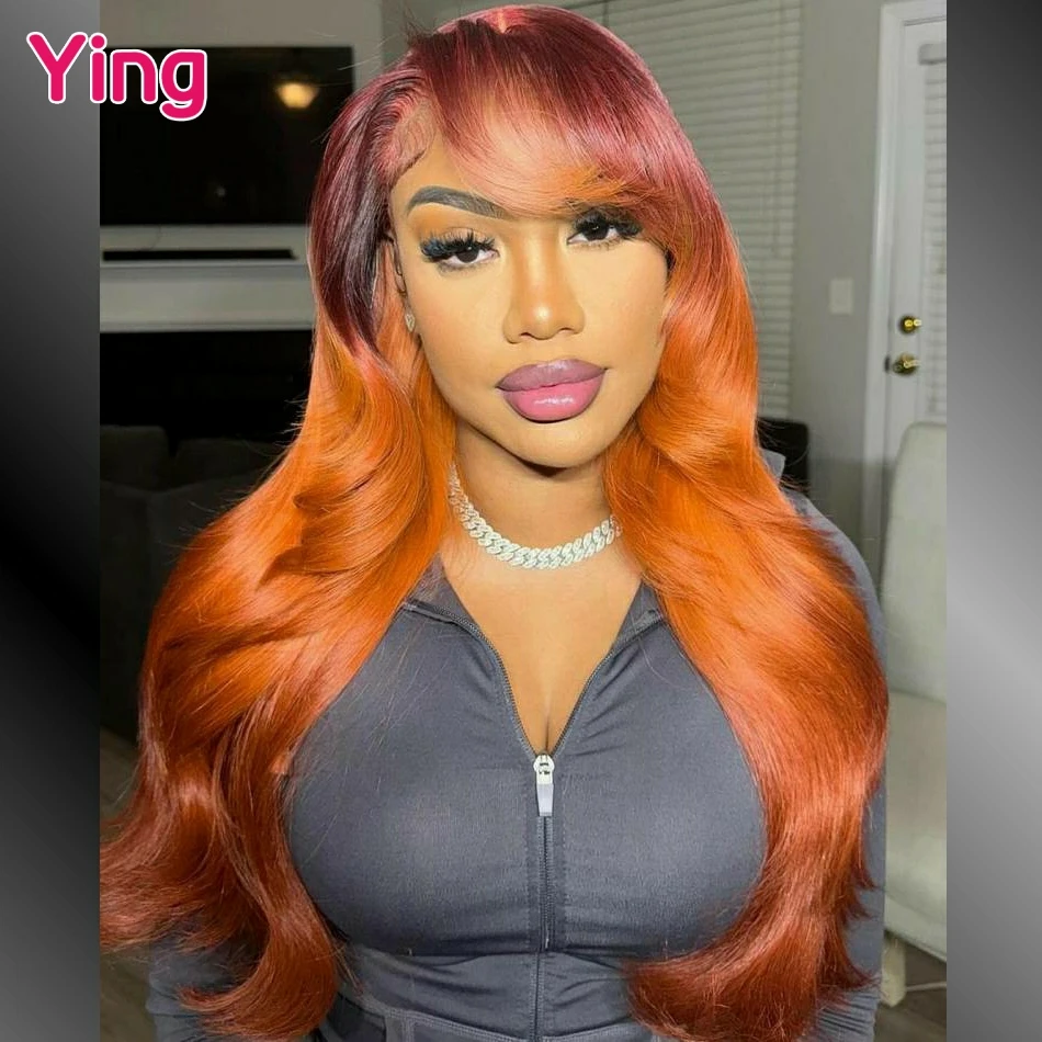 Omber 99J with Orange 200% Body Wave 4x4 5x5 Closure Human Hair Wig PrePlucked Brazilian Remy Ready Go Wigs For Black Women