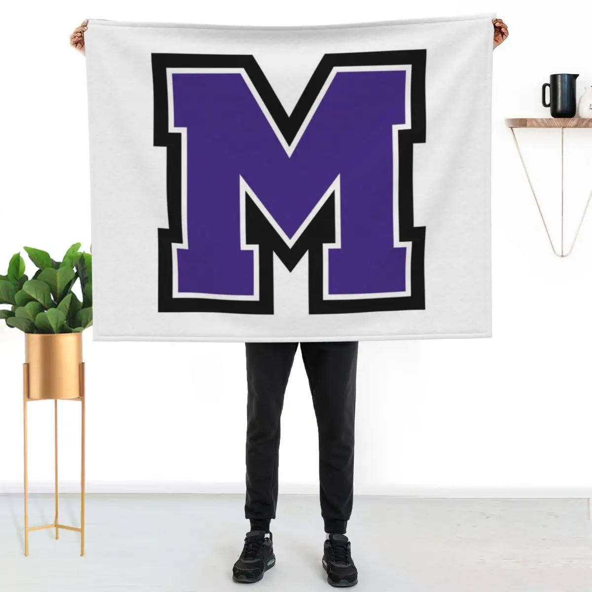 Mount Union raiders Throw Blanket Furry for winter Flannel Fabric Soft sofa bed Polar Blankets