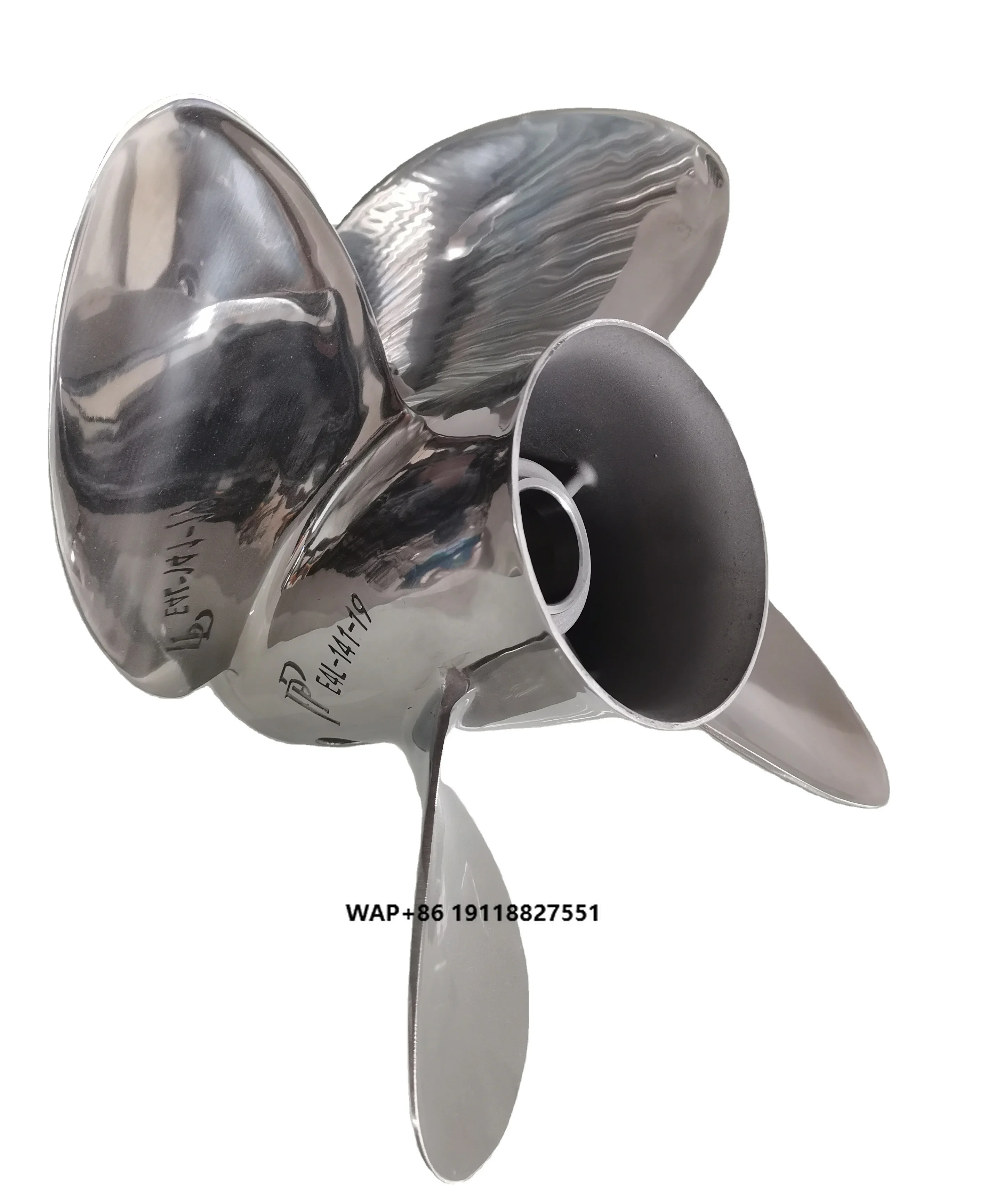 

4 Blades 14 1/8X19 LH Interchangeable Stainless Steel Boat Propeller OUTBOARD PROPELLER MARINE Underwater PROPELLER
