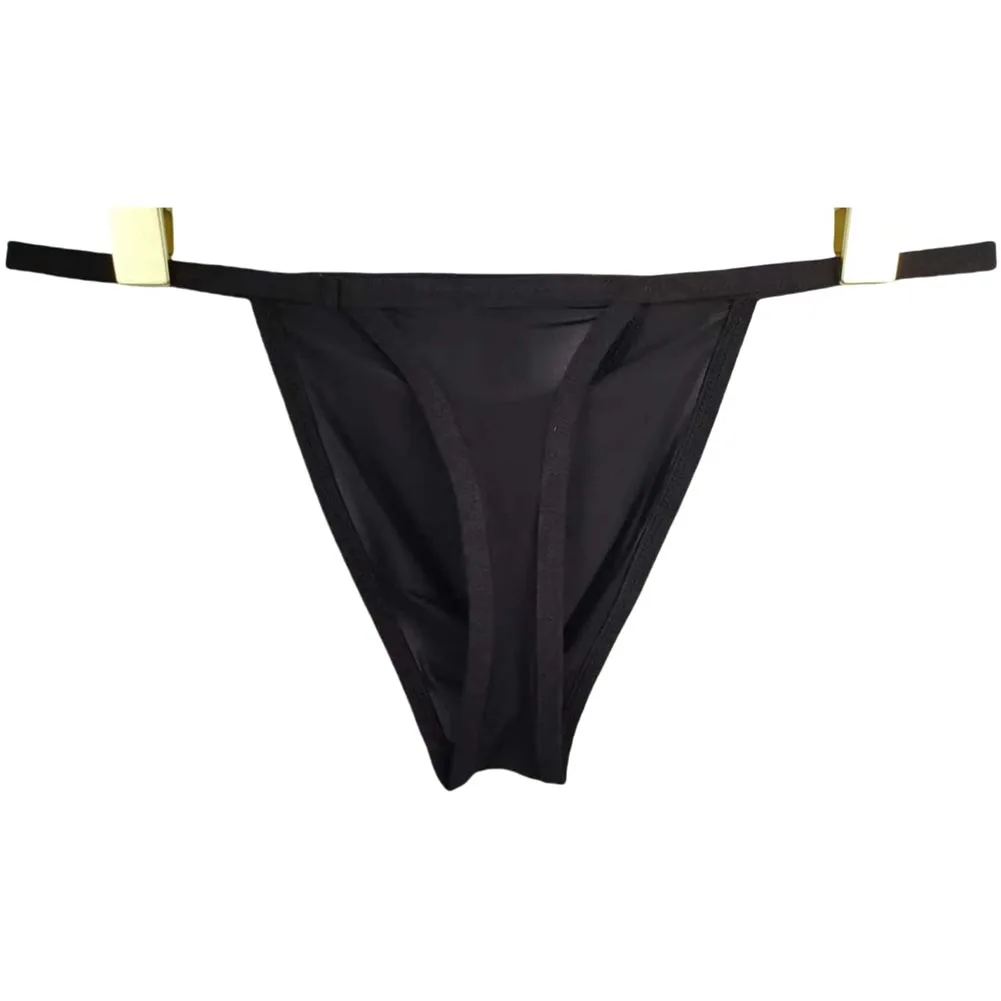 

Black Sexy Pouch Thongs Low Waist Sexy Briefs For Men Ultra-thin Briefs Brand New Condition Pack Of 1 Underwear