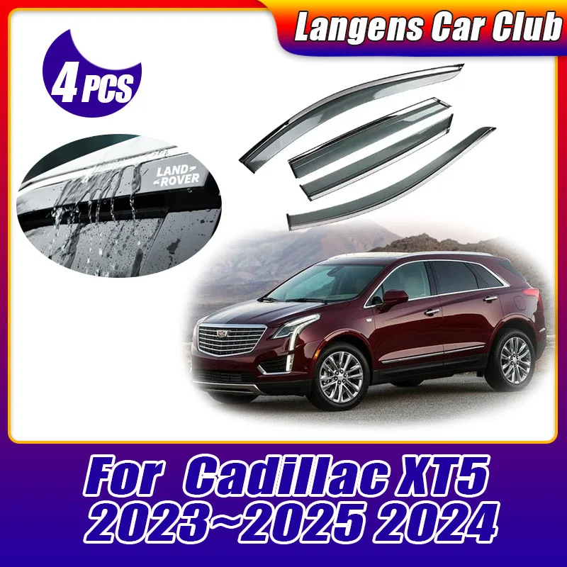 

4PCs Car Window Visor For Cadillac XT5 2023~2025 2024 Door Smoke Deflector Guards Cover Shelters Shades Guard Accessories