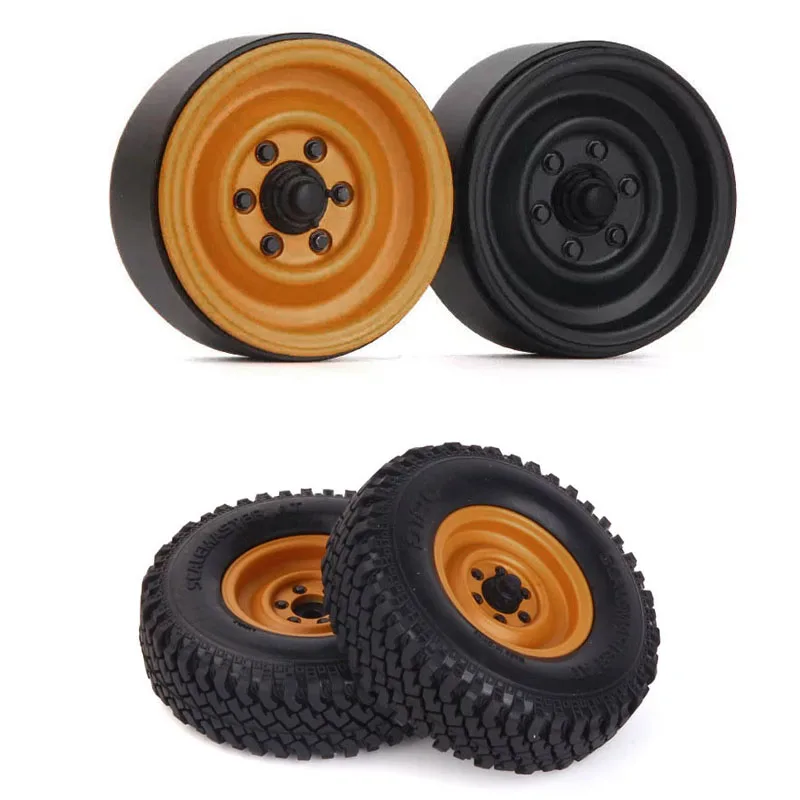 2pcs 1.7-In Metal Hub Wheel for 1/10 RC Crawler Car Traxxas TRX4 Defender RC4WD D90 D110 Diy Parts