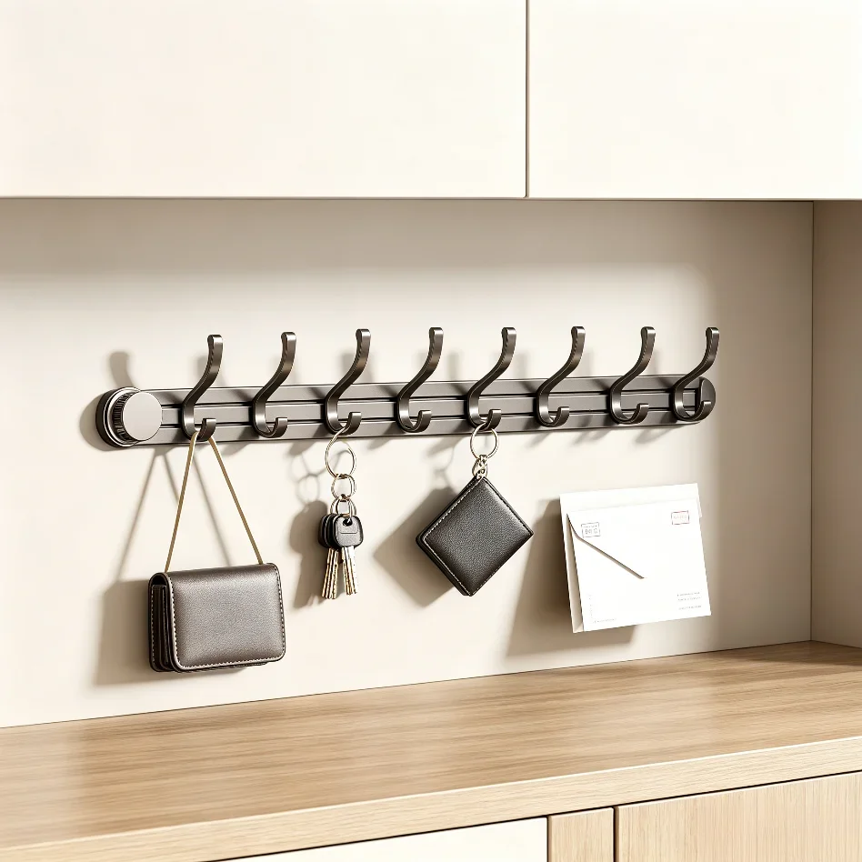 No Drill Wall Mount Hanger, Multifunctional Suction Cup Hooks, Heavy Duty Hook for Kitchen Bathroom Towel Clothes Organizer