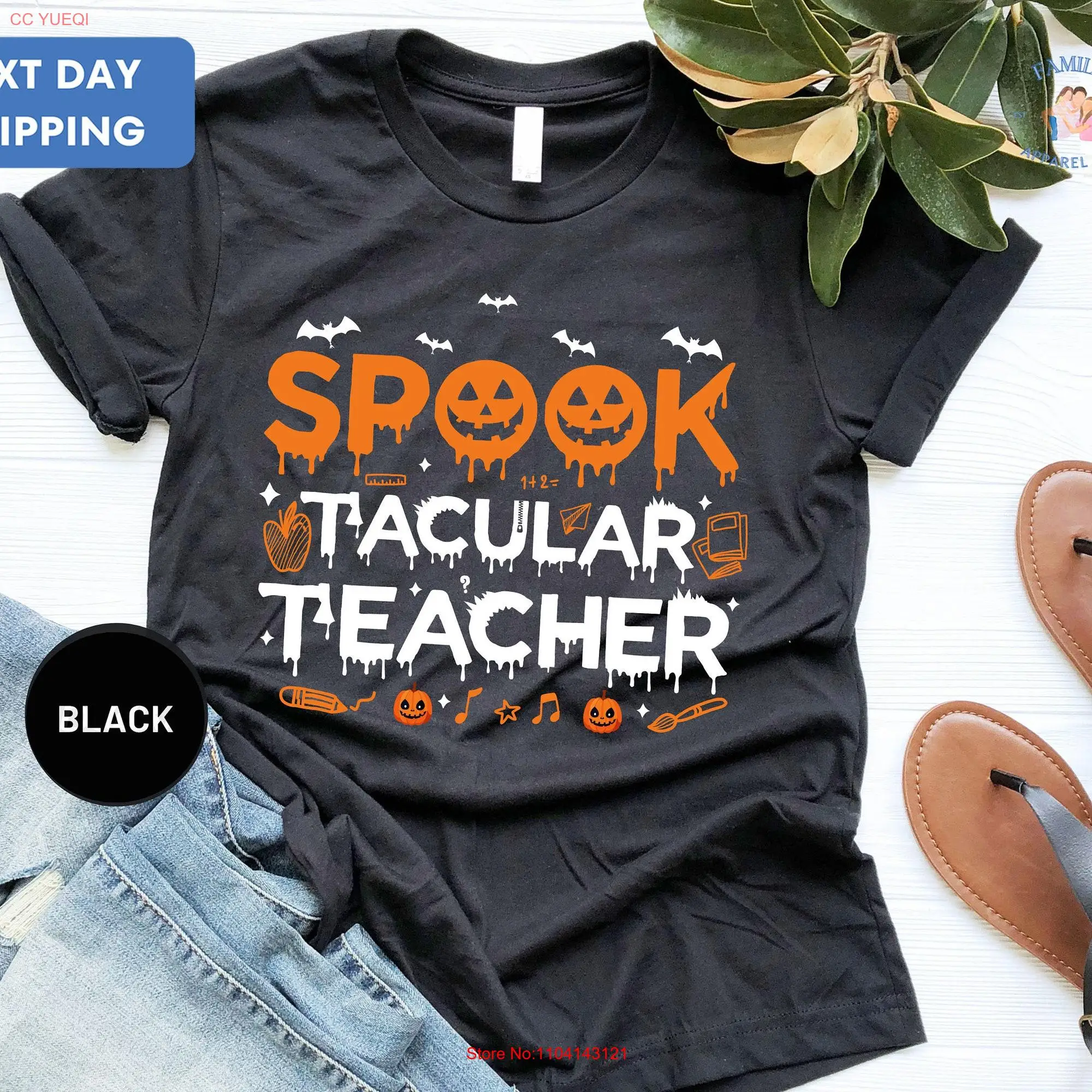 Teacher Halloween T Shirt Spooktacular Funny long or short sleeves