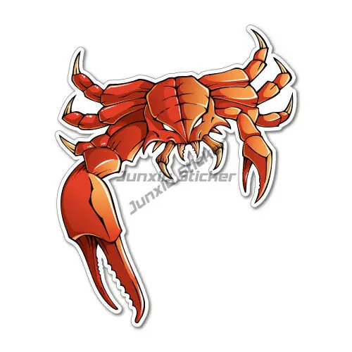 Angry Crab Boat Sticker Decal Boat Fishing Tackle 4x4 Bumper Window Phone Trunk Guitar Cover scratches Exterior Decor