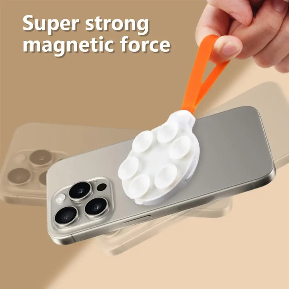 Silicone Sucker Type Strong Magnetic Mobile Phone Stand Small Portable Silicone Suction Cup Bracket Phone Accessories image 5