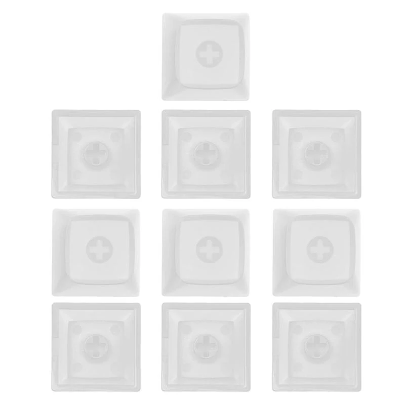 

10Keys XDA Profile Transparent Color PBT Blank Keycaps for MX Switches Gaming Keyboard DIY Gift for Game Lovers
