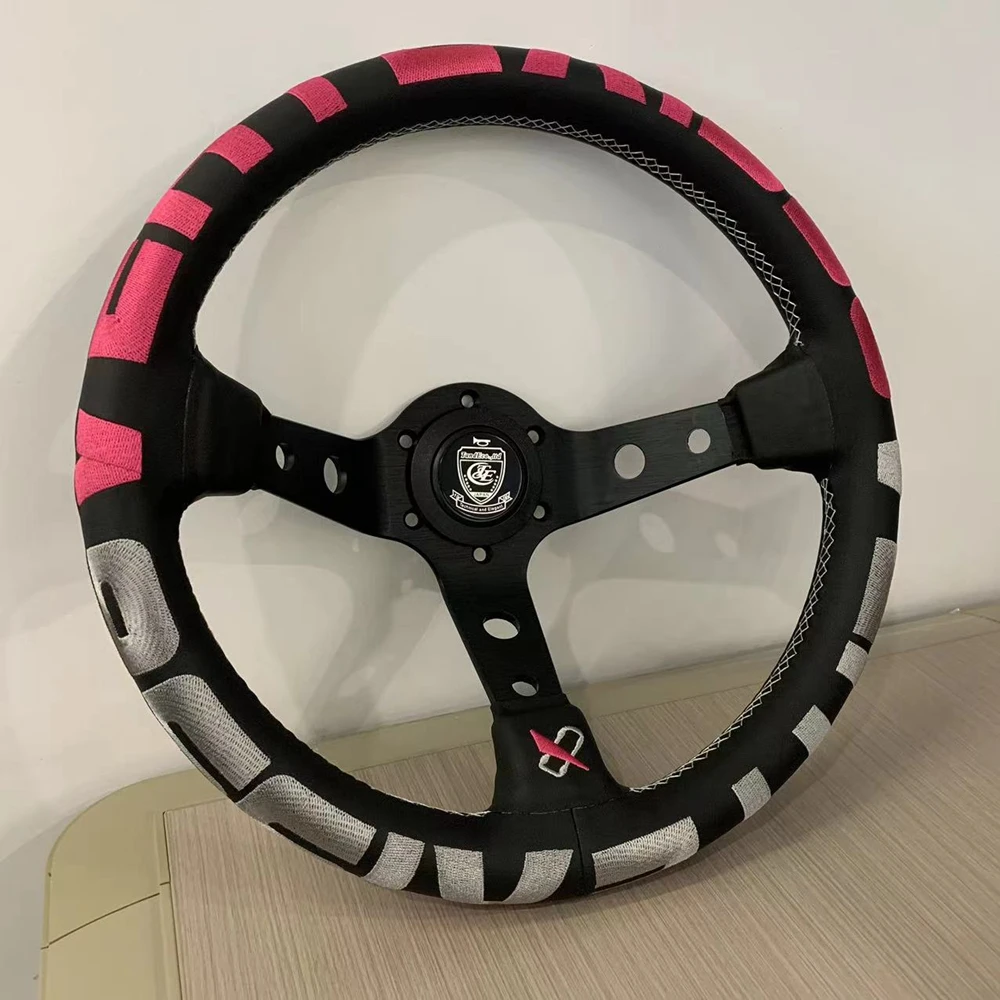 

Vertex 13Inch JDM Real Leather Steering Wheel Car Rally Racing JDM Vertex 1996 Steering Wheel Volantes For VW HONDA TOYOTA BMW