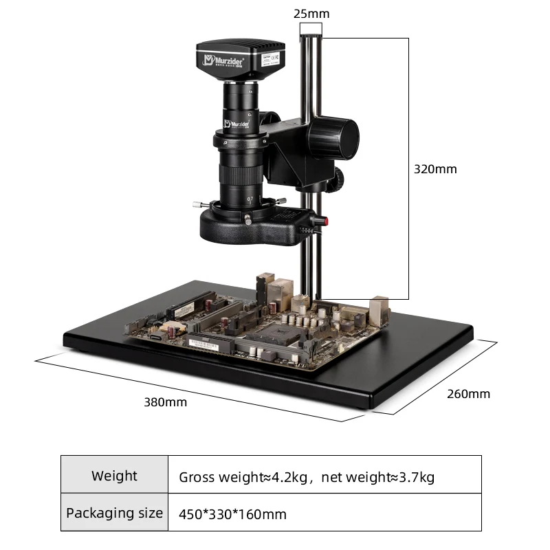 The Murzider industrial microscope combines digital imaging for use in industrial environments. MSD417-1000W