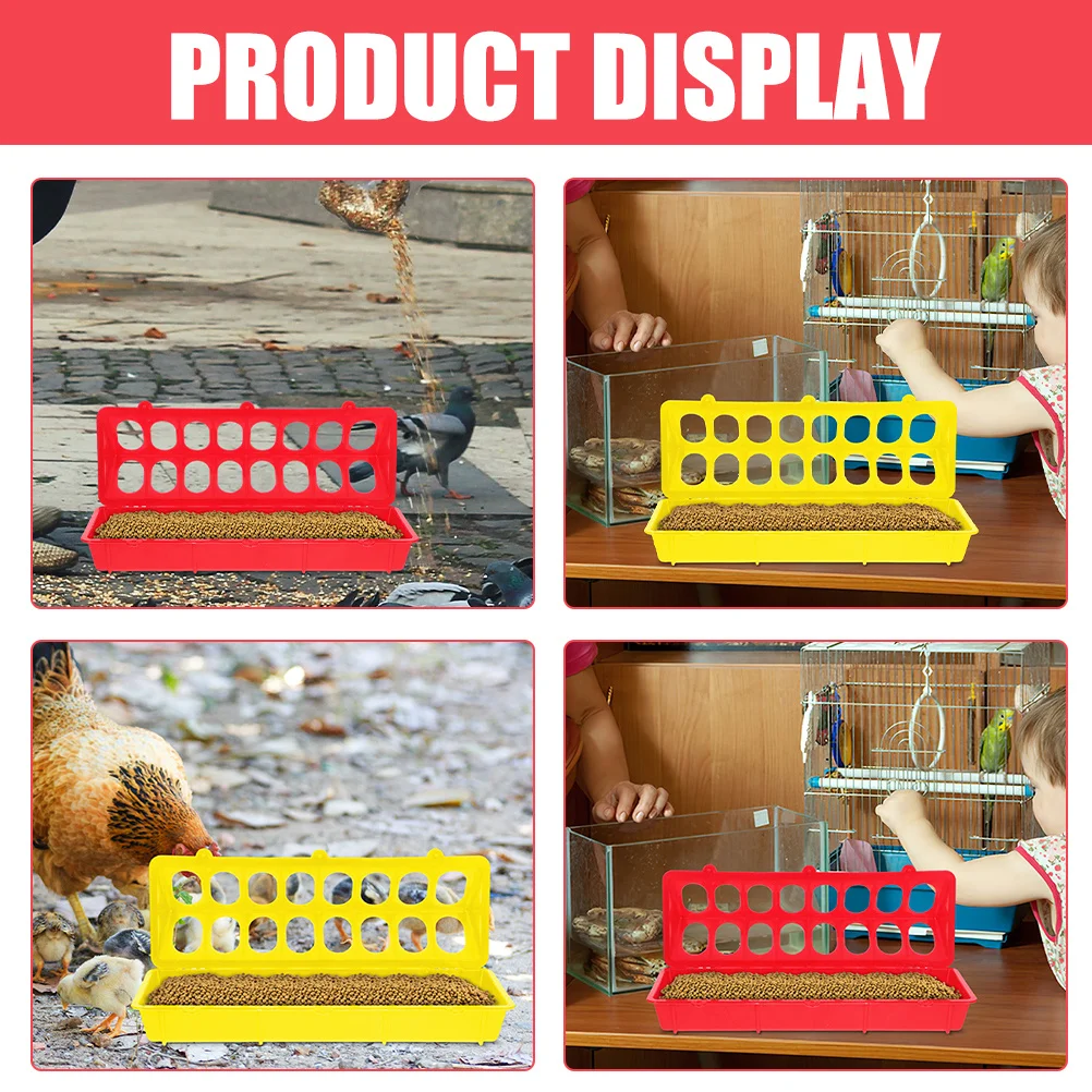 

2Pcs Automatic Chicken Feeder Plastic Flip Top Large Capacity Feeding Trough Poultry Feeders Bird Feeding Holder