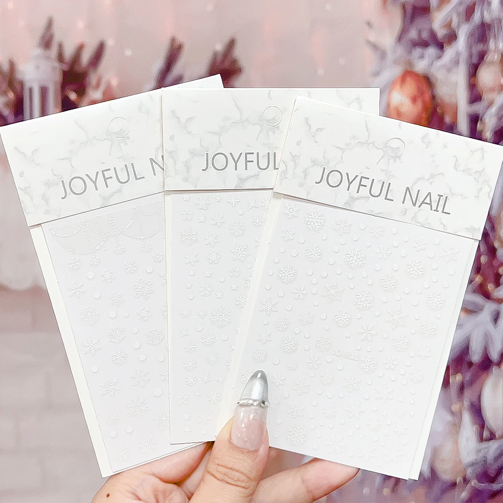 3D Face Eyes Party Makeup Tattoo Sticker Christmas White Snowflake Sticker Self-adhesive Mixed Crystal Face Decoration Sticker