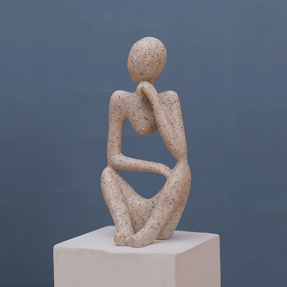 

3Pcs Thinker Statue Abstract Sculpture Modern Decor for Living Room Office Desk Decor Shelf Decorative Items Thinker Statue