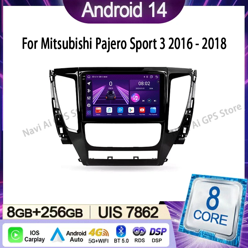 

Car Radio For Mitsubishi Pajero Sport 3 2016-2018 Multimedia Video Player Navigation Stereo GPS Android 14 wireless Carplay DSP
