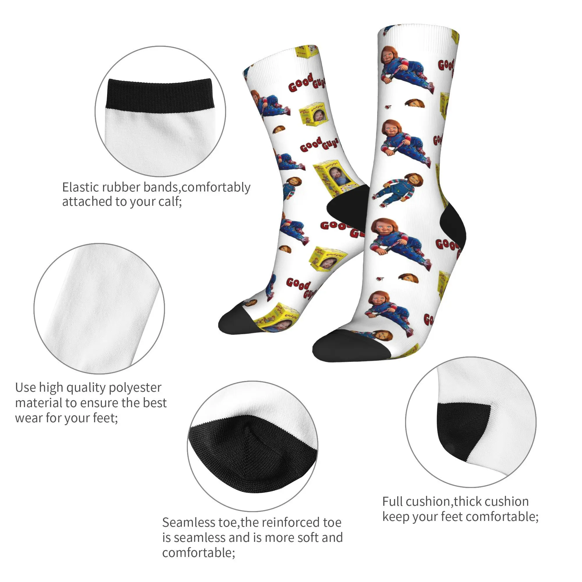 秋冬クール女性男性チャッキーホラー人形靴下 Goodguys 通気性スケートボードソックス