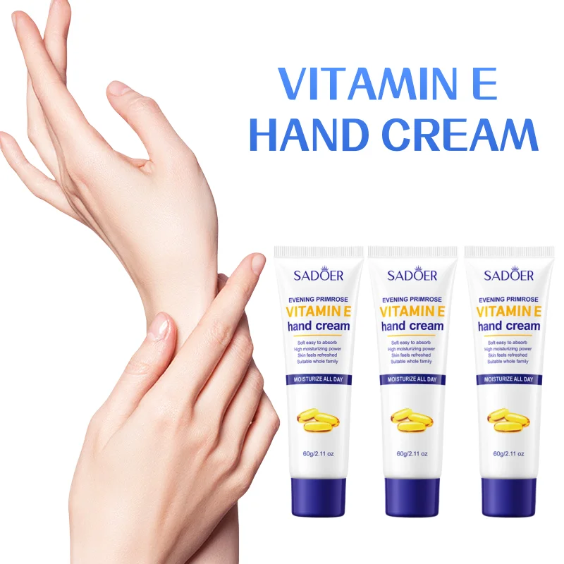 Vitamin E Handcreme, enthält Vitamin E, Hyaluronsäure. Hautpflege-Inhaltsstoffe wie Niacinamid spenden Feuchtigkeit und regenerieren die Haut, was hilft, trockene und raue Haut zu verbessern und die