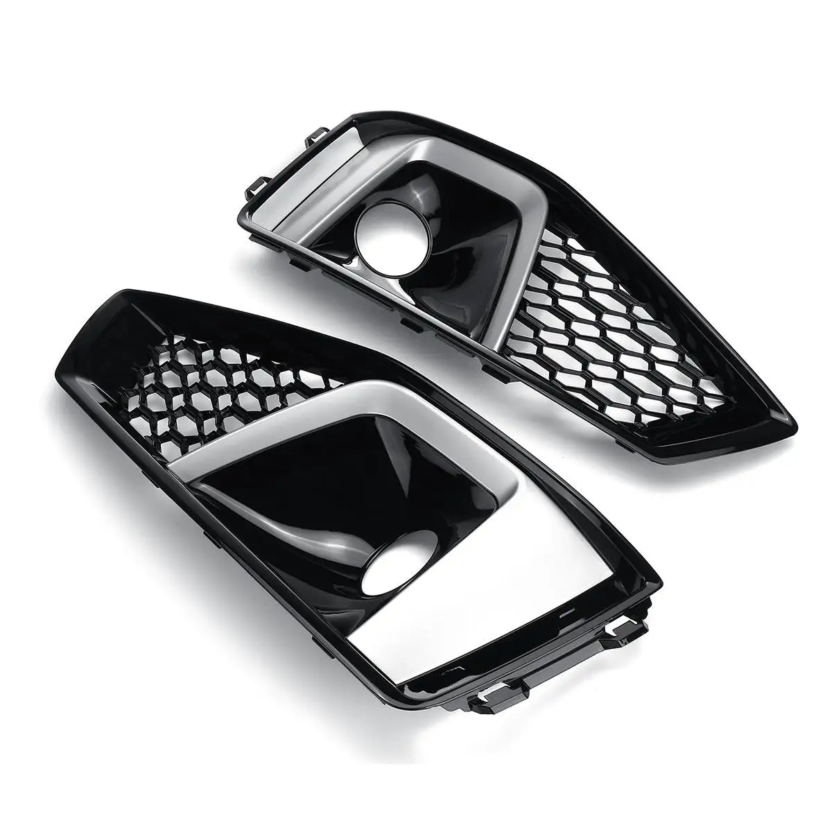 A Pair S-Lines S4 Car Front Bumper Fog Light Lamp Grill Grille Honeycomb For Audi A4 B9 S-LINES S4 2019 8WD807681J 8WD807682J