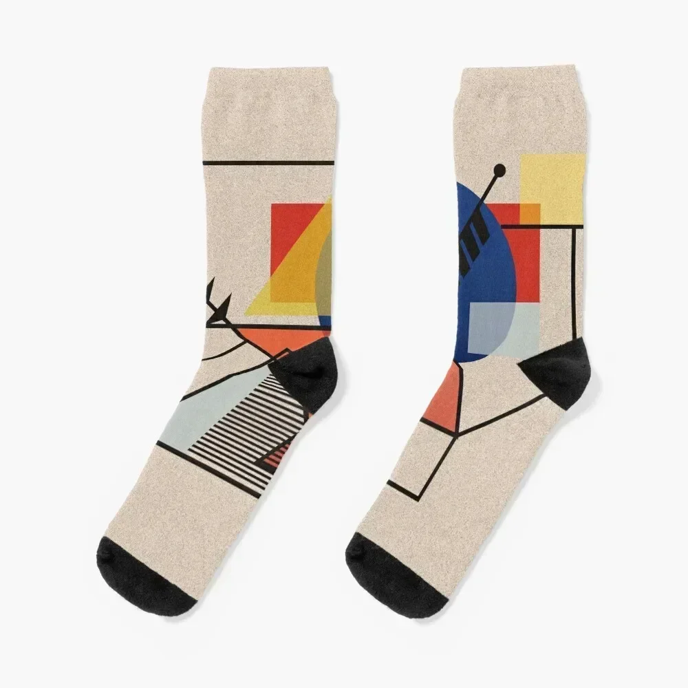 

Midcentury Modern Abstraction Socks warm winter bright garter sports stockings Soccer Socks For Men Women's