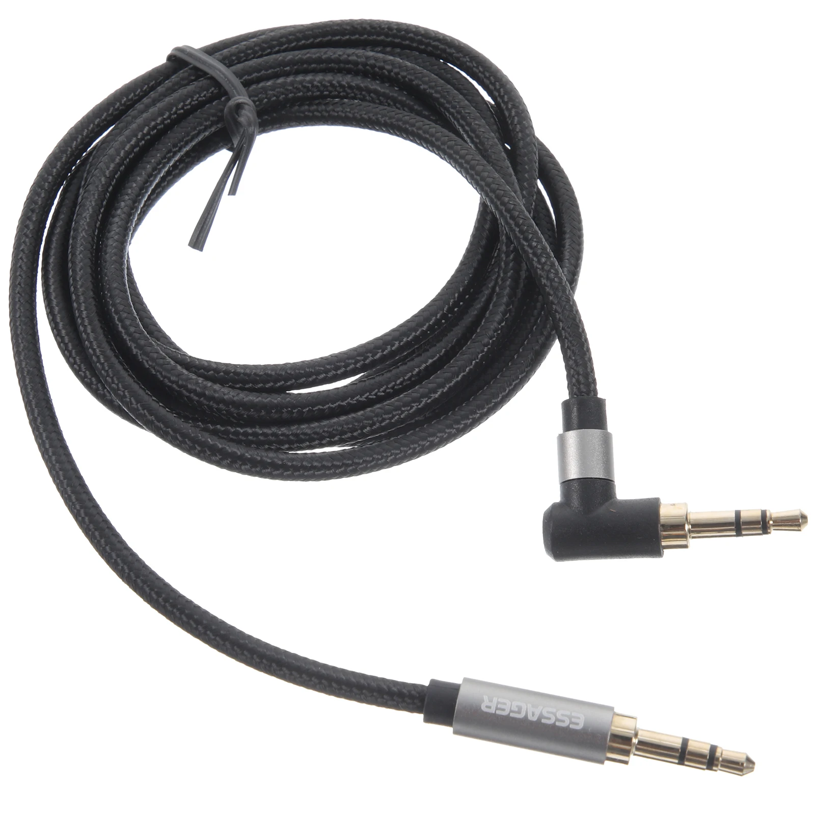 

2 Pcs 3.5mm Audio Cable Male to Male AUX Computer Car Speaker Guitar Wire 1.5M Black Durable Tinned Copper Anti Kink Elbow