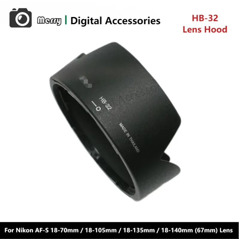 New Original Genuine Front Lens Hood HB-32 For Nikon AF-S NIKKOR 18-70mm / 18-105mm / NIKKOR 18-135mm / 18-140mm (67mm) Lens