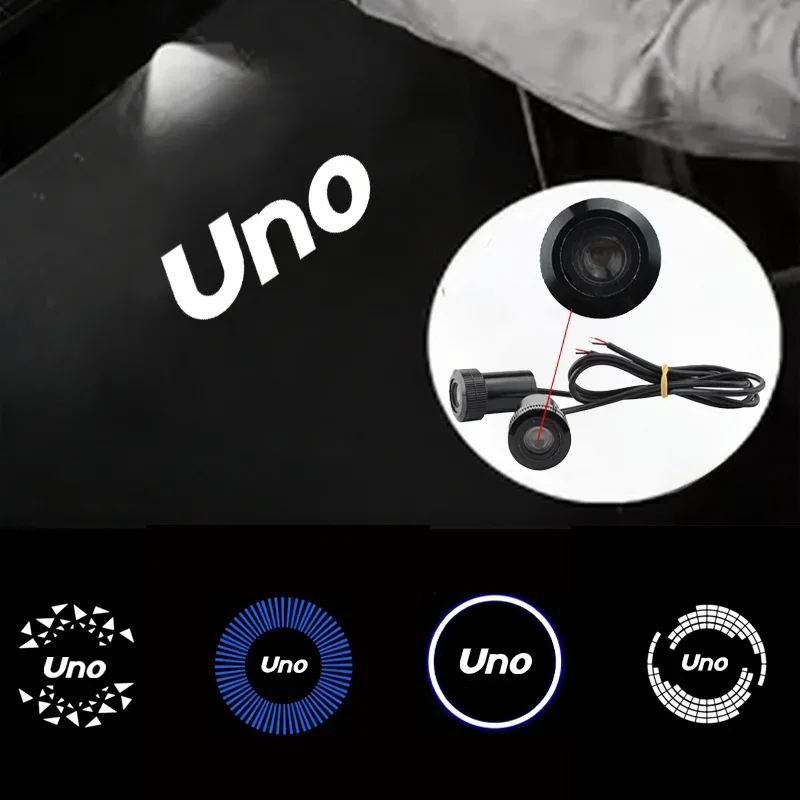 2 Peças para Fiat Uno: Projetor de Luz LED Ultra Brilhante para Porta de Carro, Luz de Cortesia com Logotipo, Acessórios de Estilo