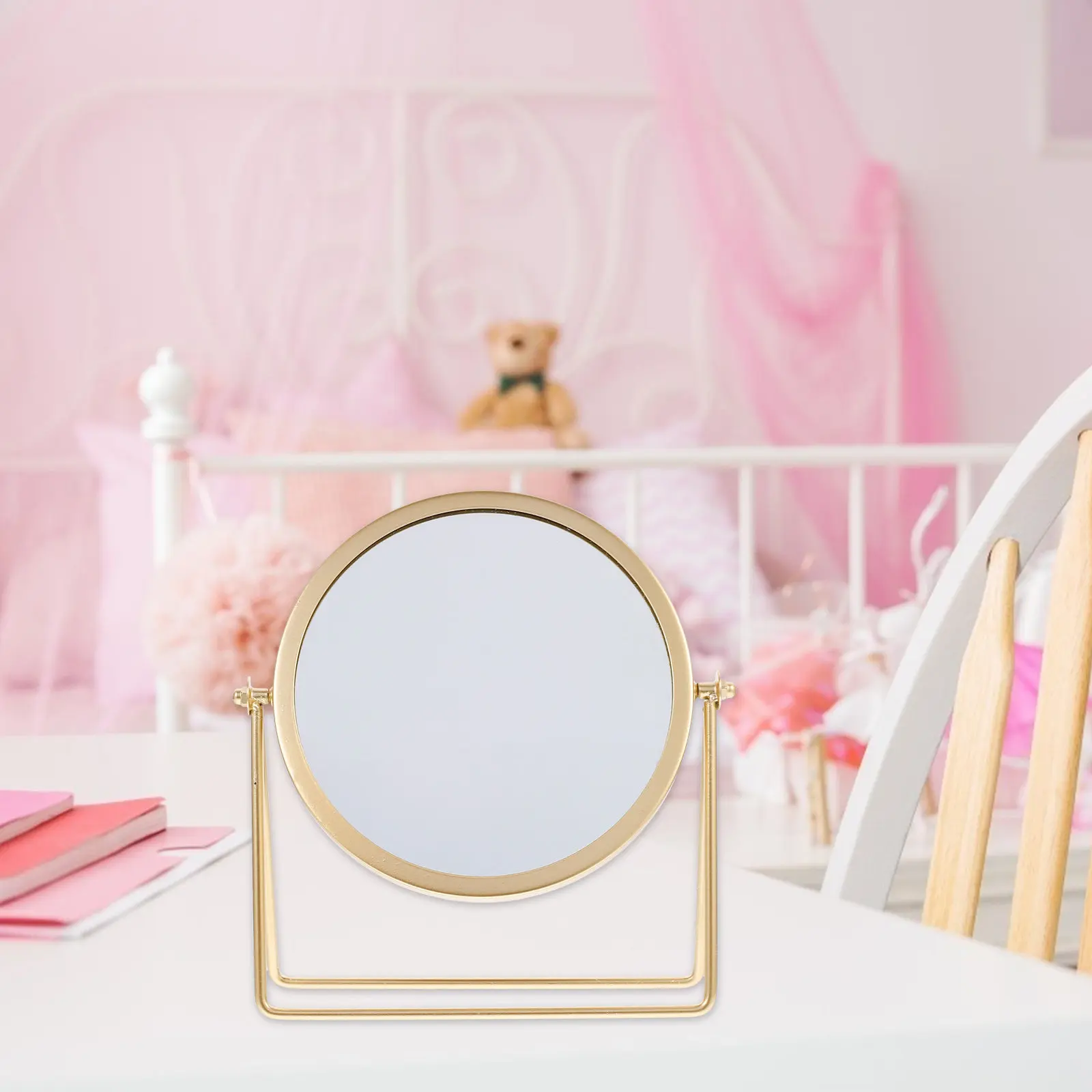 

Круглое поворотное настольное зеркало для стола, рабочего стола, столешницы. Элегантный подарок для женщин, для красоты и ухода.