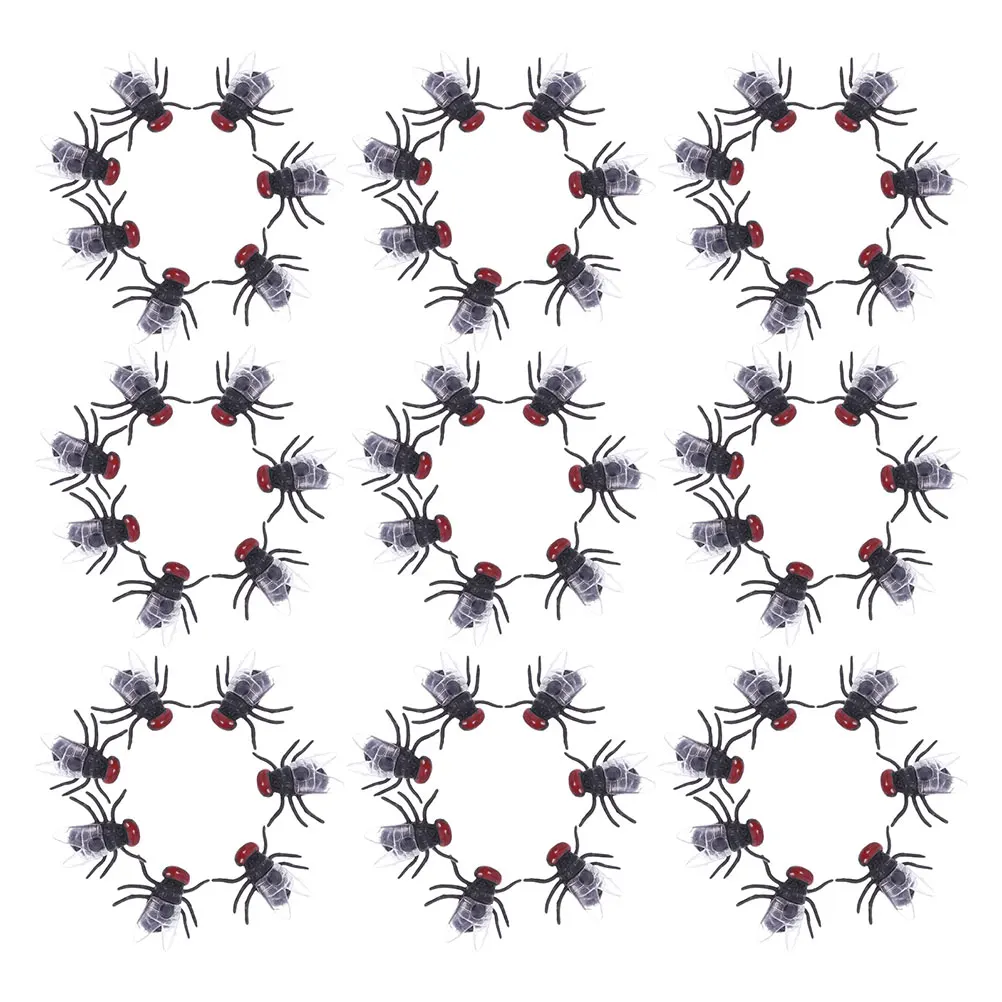 120 個の偽ハエリアルな小さなプラスチックハエのいたずら装飾ハロウィーンエイプリルフール用偽虫プラスチック虫