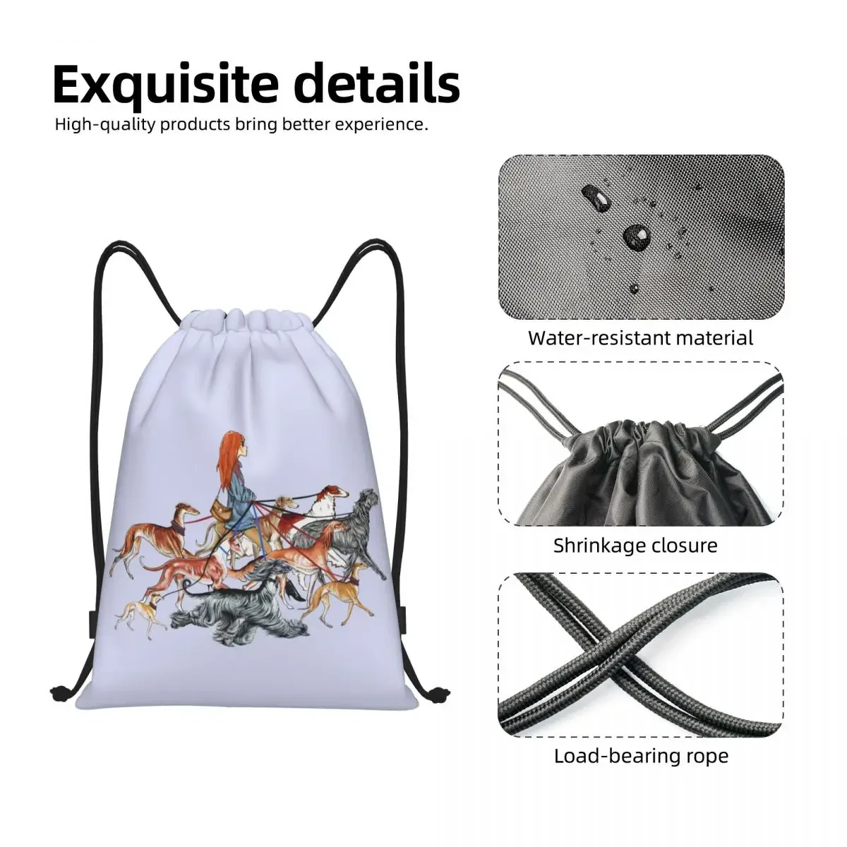 Рюкзак на шнурке для ходьбы по борзу на заказ, легкий рюкзак для собак, борзых, спортивный рюкзак для спортзала, мешки для покупок