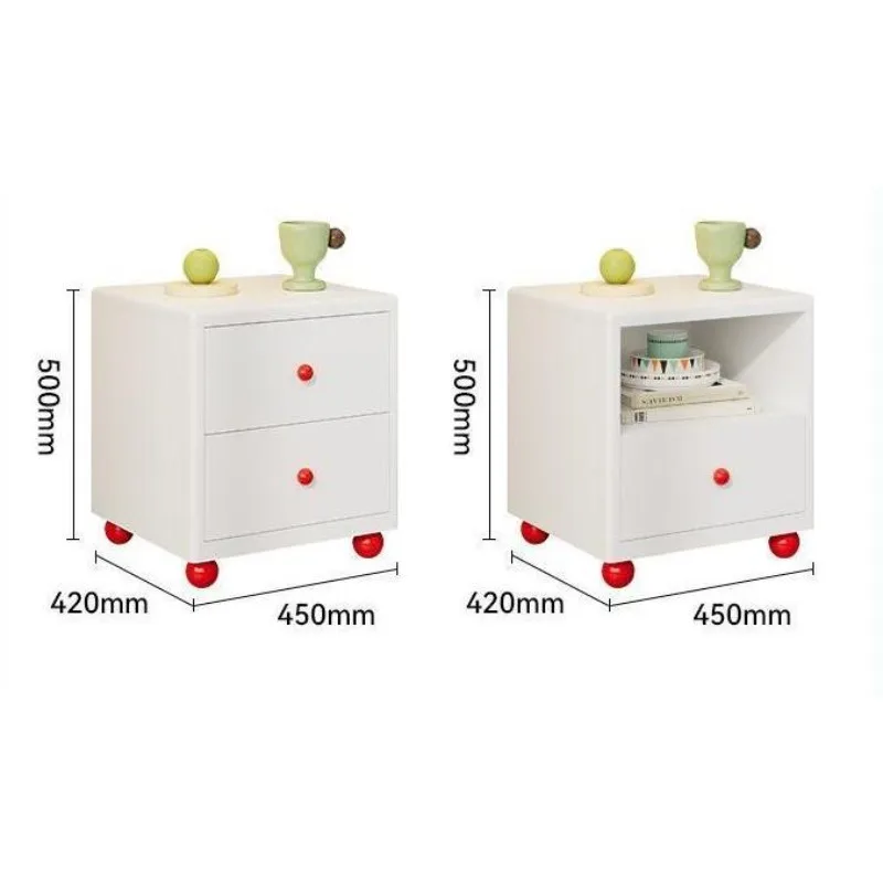 Modern Durable Children's Bedroom Two-Drawer Stainless Steel Nightstand Storage Cabinet