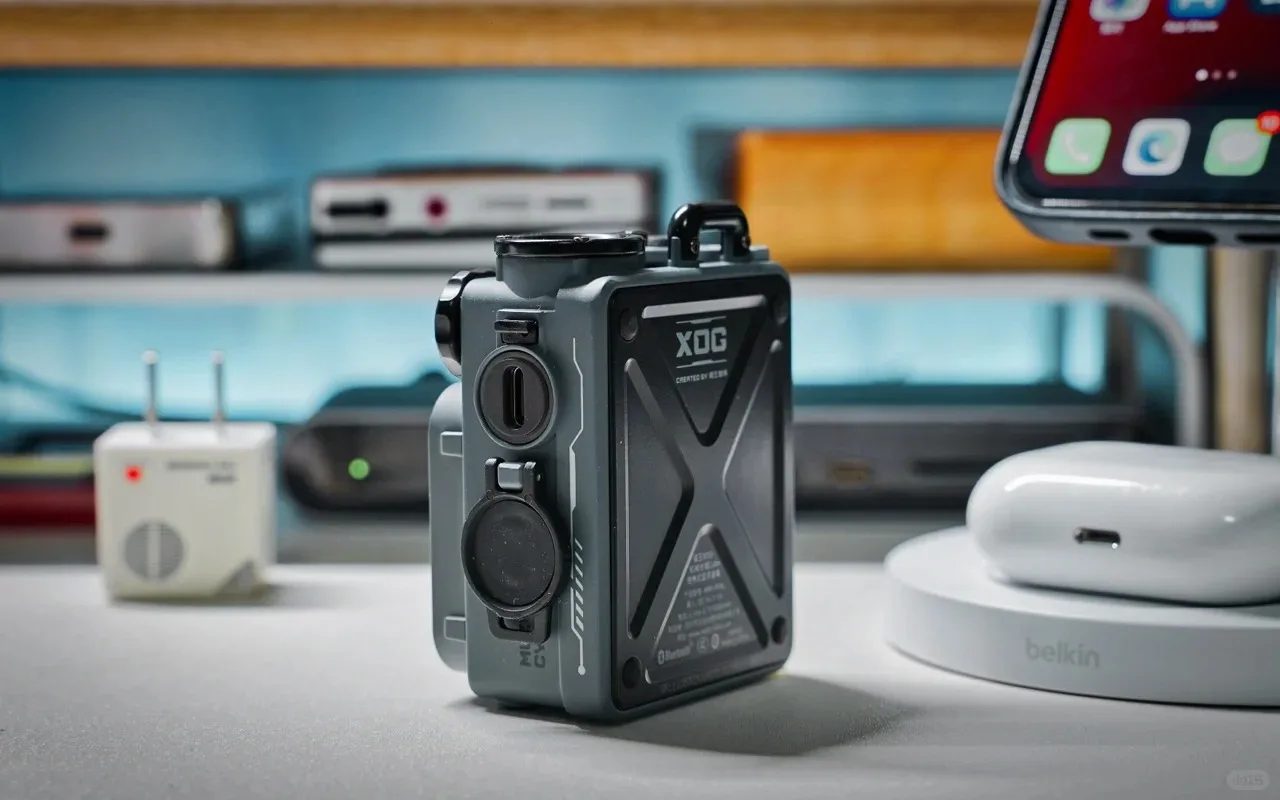 MUZEN XOG ضوء ميكانيكي Domrin Cube سماعة لاسلكية تعمل بالبلوتوث المتكلم راديو Strrship رمادي وايلد الذكية Cyberpunk مضيئة مشغل معدني