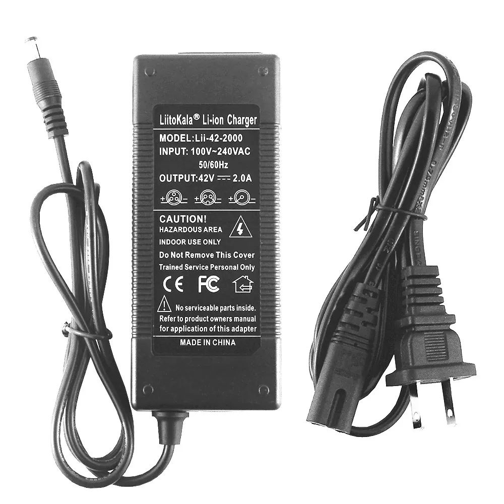 1-5pcs LiitoKala 10S 36V/42V 2A 18650 Charger 100-240V Input Lithium Li-ion Charger For 36V Electric Bike wo-wheel Vehicle