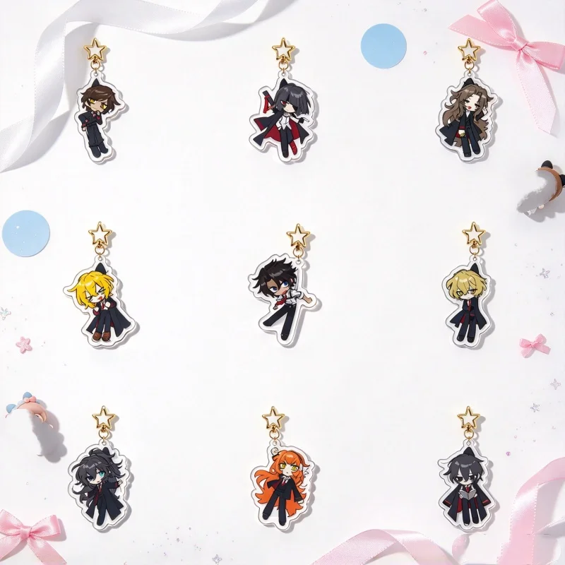 Acrylic Pendant Keychain Anime Limbus Company 6CM Accessories Goods Collection 12PCS Lovely Products Bag Acrylic KeyRing Gifts