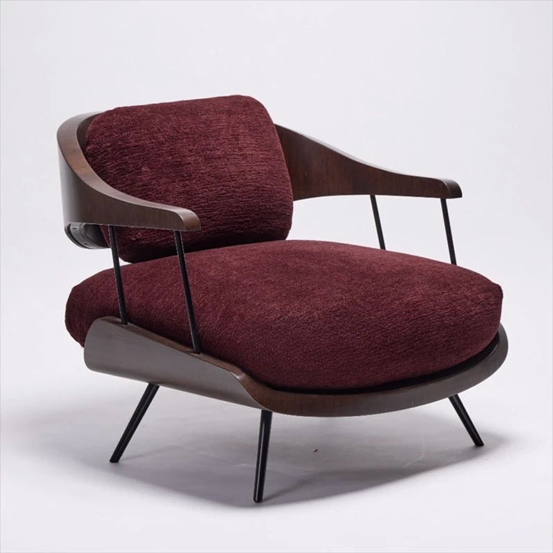 Simple and atmospheric fabric sofa chair, single living room bedroom leisure chair
