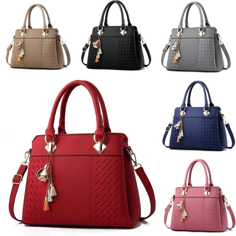 Ladies Hand Bags Fashion Patchwork Shoulder Office Work PU Leather Bag Female Casual Solid Color Bags Lady Simple Messenger Bag