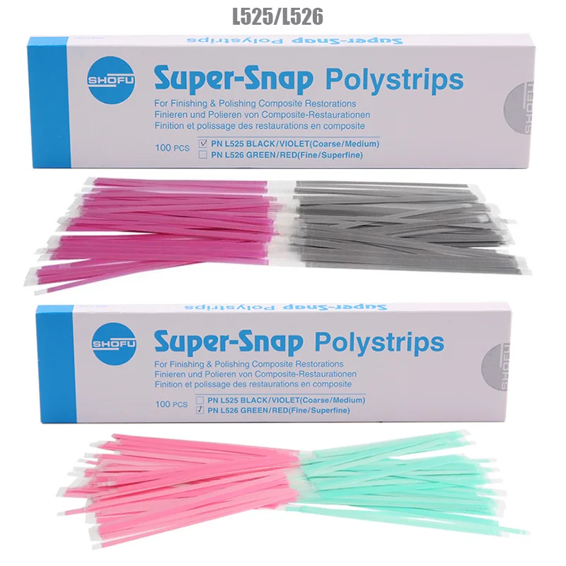 Dental Polishing Stick Strips For Finishing and Polishing Composite Restorations SHOFO Super Snap Polystips Abrasive Strips L525