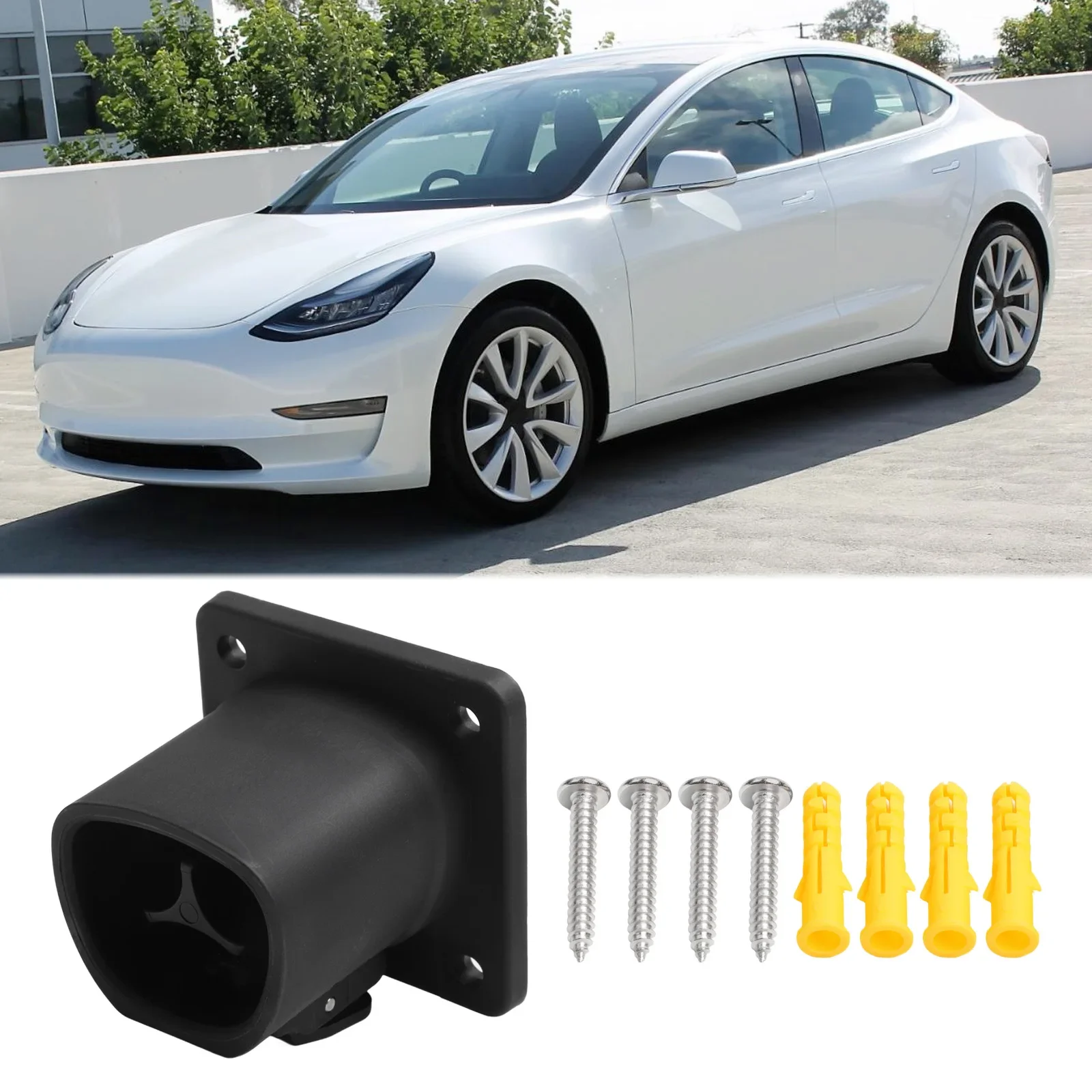 Wall Mount Charger EV Charging Cord Bracket Garage Installation Black Wear-resistant Feature Anti-corrosion Design