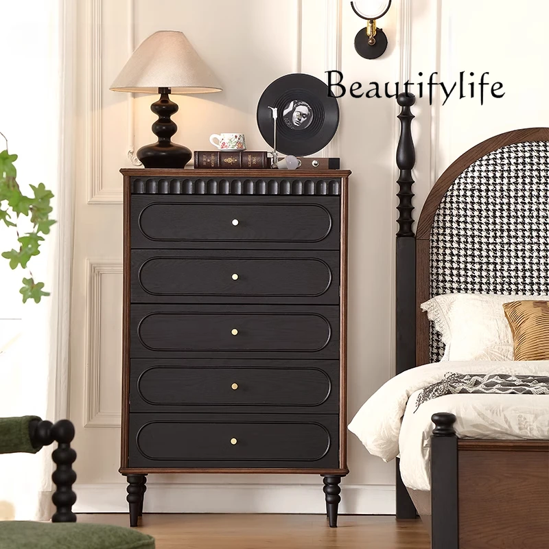 

Medieval style chest of drawers Solid wood retro chest of drawers Storage ash wood American drawer cabinet Storage