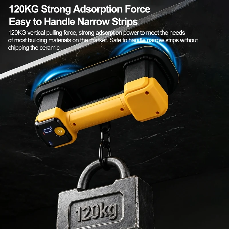 120KG Smart Electric Vacuum Suction Cup with Automatic Air Replenishment Rechargeable 2400mAh Glass Tile Moving Handling Tools
